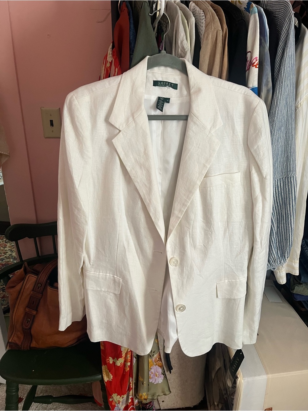 Ralph Lauren White Linen Blazer